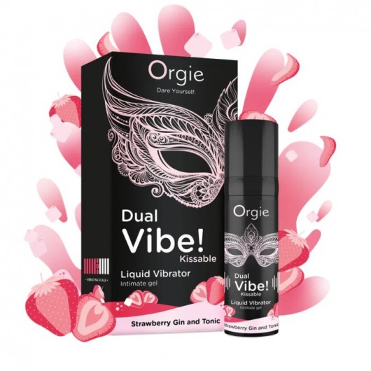 Съедобный жидкий вибратор Dual Vibe! со вкусом клубничного джина с тоником - 15 мл. - ORGIE - купить с доставкой в Химках