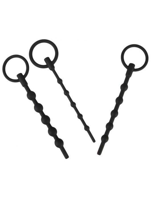 Набор из 3 черных силиконовых уретральных стимуляторов Training Set - Orion - купить с доставкой в Химках