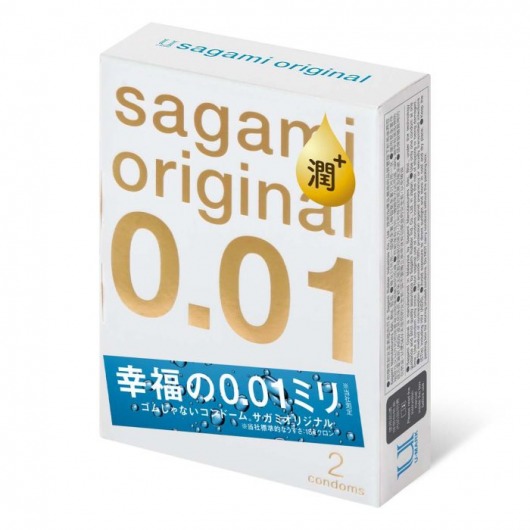 Увлажнённые презервативы Sagami Original 0.01 Extra Lub - 2 шт. - Sagami - купить с доставкой в Химках