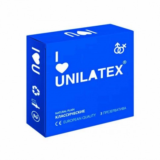 Классические презервативы Unilatex Natural Plain - 3 шт. - Unilatex - купить с доставкой в Химках