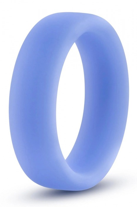 Голубое люминесцентное кольцо Silicone Glo Cock Ring - Blush Novelties - в Химках купить с доставкой