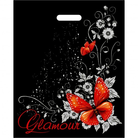 Черный пакет Glamour с вырубной ручкой (38х47 см) - Сима-Ленд - купить с доставкой в Химках