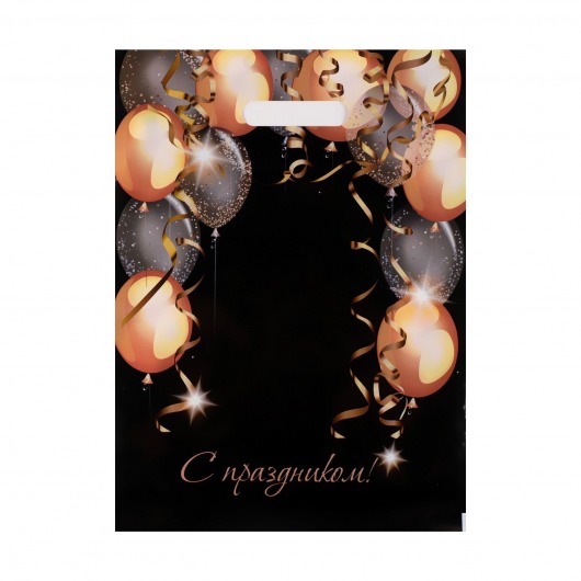 Пакет с вырубной ручкой и принтом в виде шариков (30х40 см) - Сима-Ленд - купить с доставкой в Химках