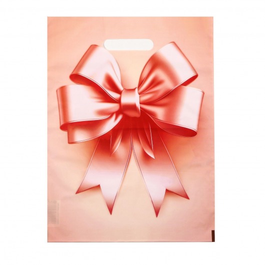Пакет с принтом в виде банта с вырубной ручкой (30х40 см) - Сима-Ленд - купить с доставкой в Химках