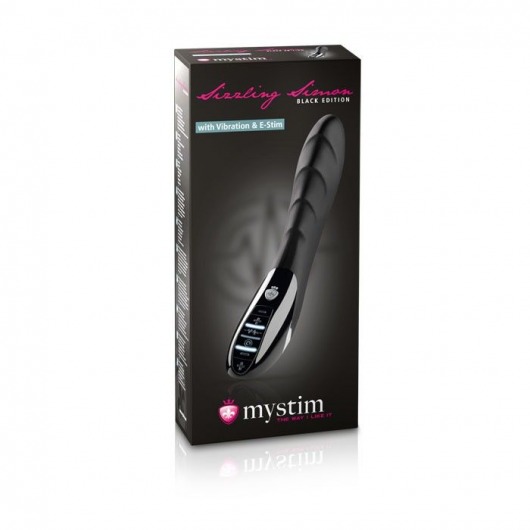 Вибратор с электростимуляцией Sizzling Simon Black Edition - 27 см. - MyStim - купить с доставкой в Химках
