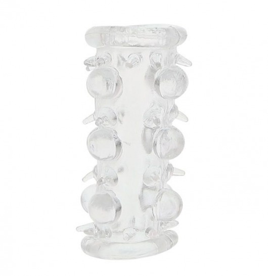 Прозрачная насадка на пенис с шипами и бугорками JELLY JOY LUST CLUSTER CLEAR - Dream Toys - в Химках купить с доставкой