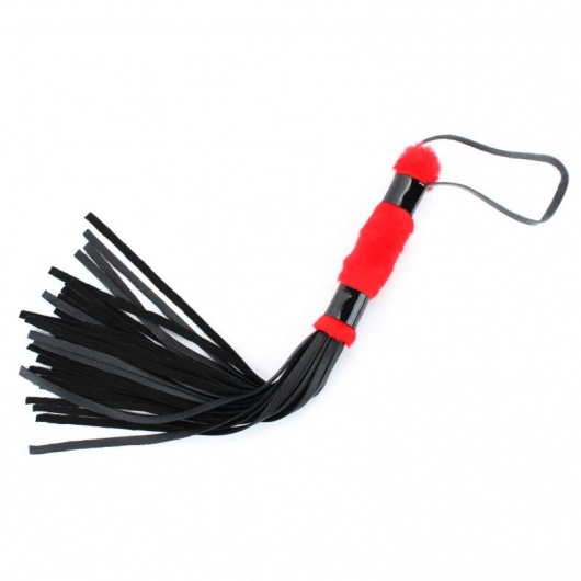 Нежная плеть с красным мехом BDSM Light - 43 см. - БДСМ Арсенал - купить с доставкой в Химках