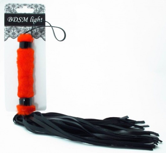 Нежная плеть с красным мехом BDSM Light - 43 см. - БДСМ Арсенал - купить с доставкой в Химках