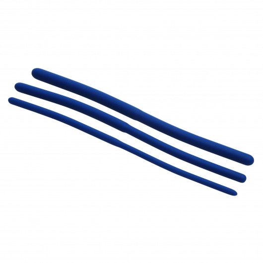 Набор из 3 синих силиконовых уретральных расширителей Invasion Silicone Urethral Sound Trainer Set - XR Brands - купить с доставкой в Химках
