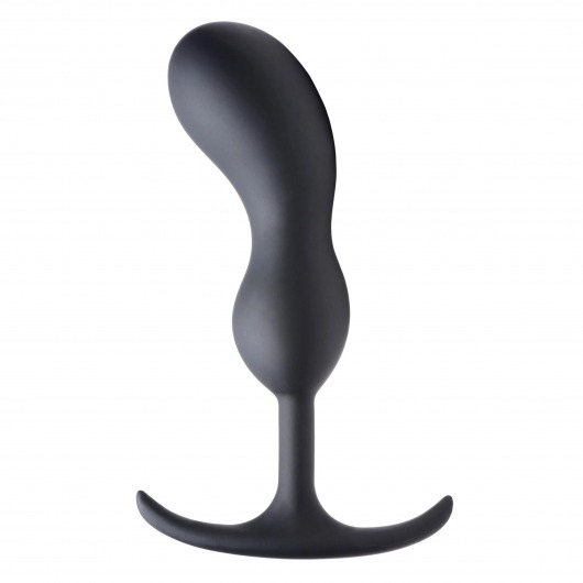 Черный массажер простаты с утяжелителями Premium Silicone Weighted Prostate Plug Large - 18,8 см. - XR Brands - в Химках купить с доставкой