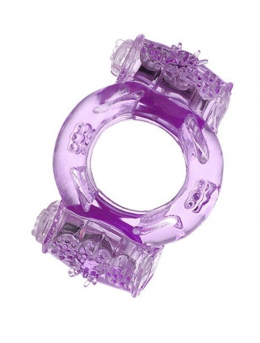 Фиолетовое виброкольцо с двумя вибропульками - Toyfa Basic - в Химках купить с доставкой