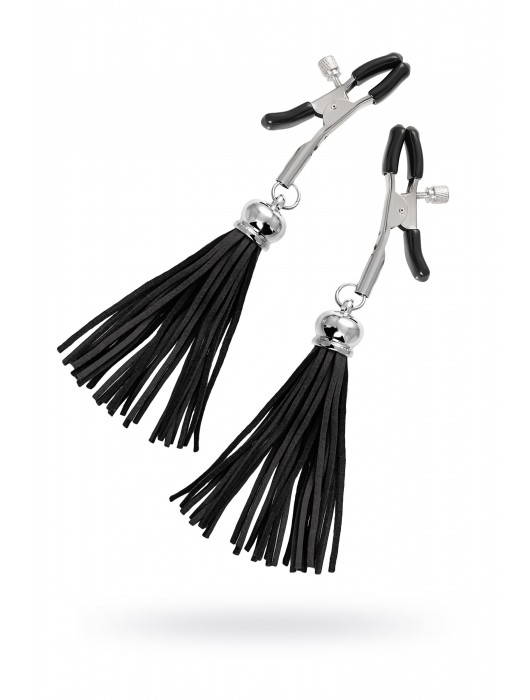 Зажимы на соски «Прищепки» с черными кисточками из замши - Pecado - купить с доставкой в Химках