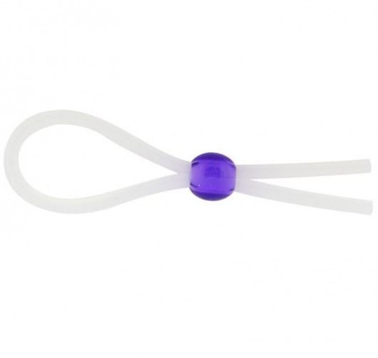 Прозрачное лассо с фиолетовой бусиной SILICONE COCK RING WITH BEAD LAVENDER - NMC - в Химках купить с доставкой