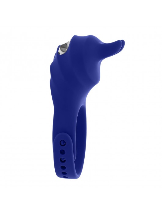 Синее эрекционное виброкольцо с клиторальной подушечкой и пультом ДУ Adjustable Fun Ring - Zero Tolerance - в Химках купить с доставкой