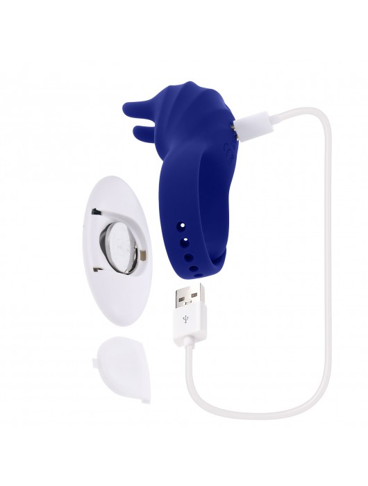 Синее эрекционное виброкольцо с клиторальной подушечкой и пультом ДУ Adjustable Fun Ring - Zero Tolerance - в Химках купить с доставкой