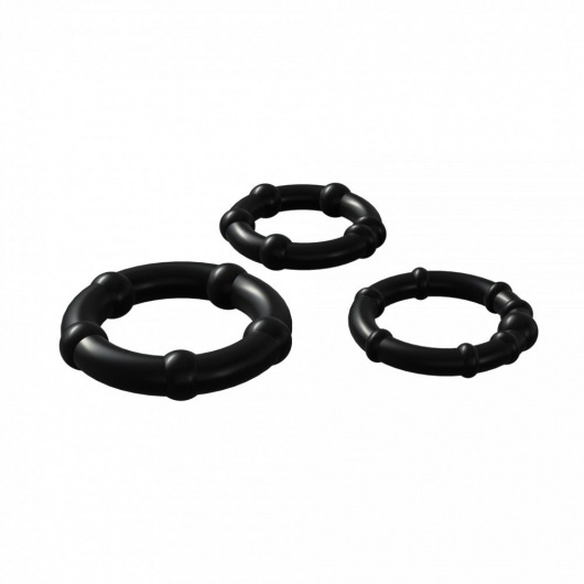 Набор из 3 черных эрекционных колец Babooom Ring Set - Adrien Lastic - в Химках купить с доставкой
