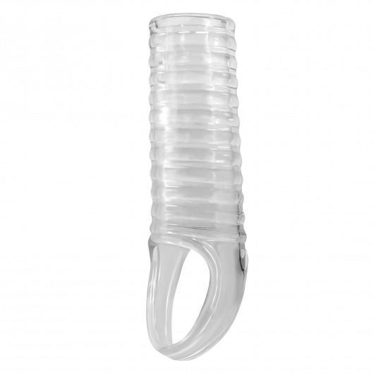 Прозрачная насадка на пенис с ребрышками и подхватом мошонки - Baile - в Химках купить с доставкой