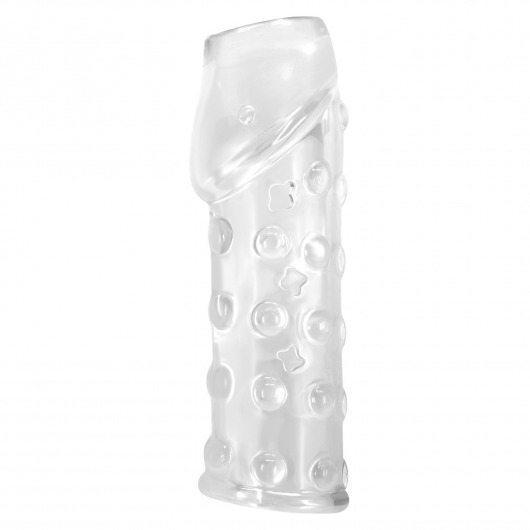 Прозрачная открытая насадка на пенис с бугорками - 19,8 см. - Baile - в Химках купить с доставкой
