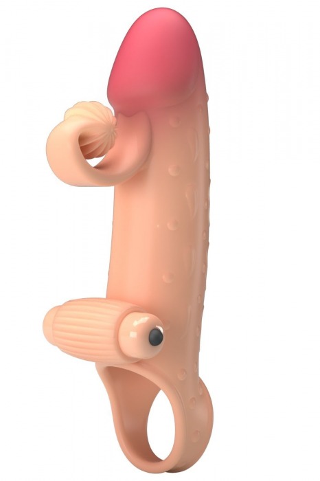 Телесная вибронасадка на пенис с подхватом мошонки - 20 см. - Baile - в Химках купить с доставкой