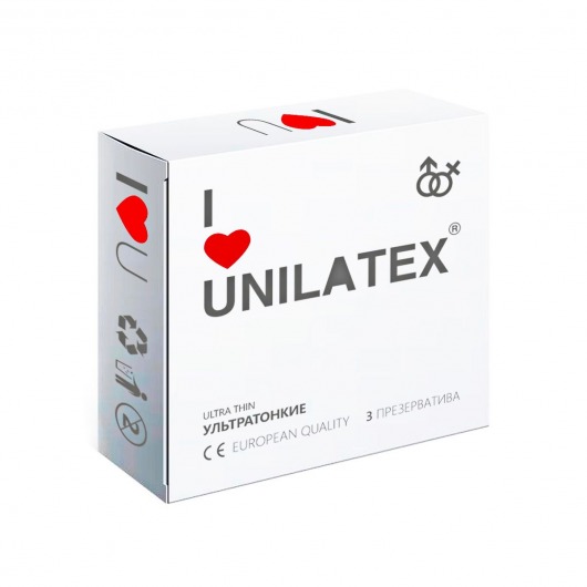 Ультратонкие презервативы Unilatex Ultra Thin - 3 шт. - Unilatex - купить с доставкой в Химках