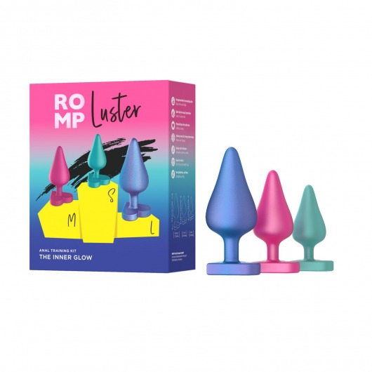 Набор из 3 анальных пробок Romp Luster - ROMP