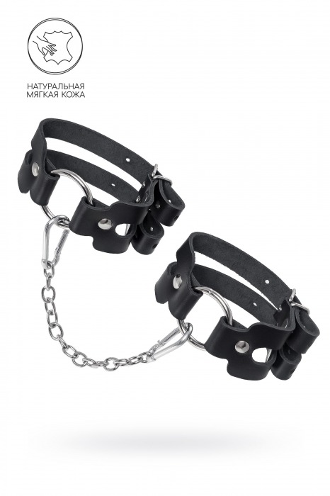 Черные кожаные оковы из двух ремешков - Pecado - купить с доставкой в Химках