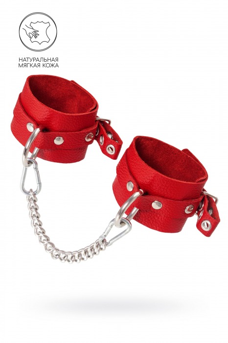 Красные мягкие кожаные оковы с люверсами - Pecado - купить с доставкой в Химках