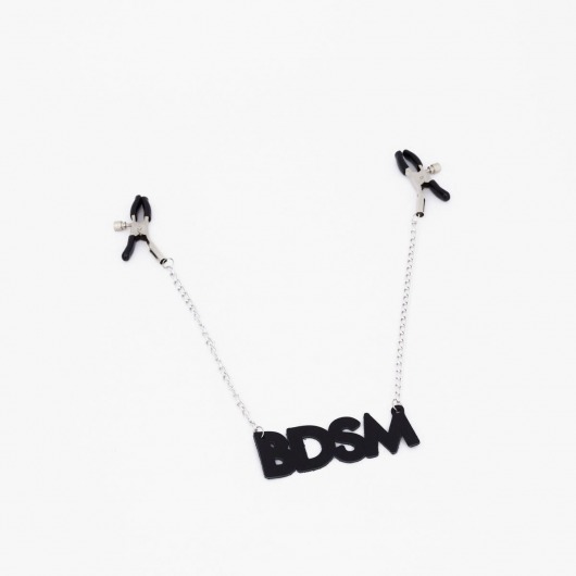 Зажимы на соски с кожаной подвеской BDSM - Crazy Handmade - купить с доставкой в Химках