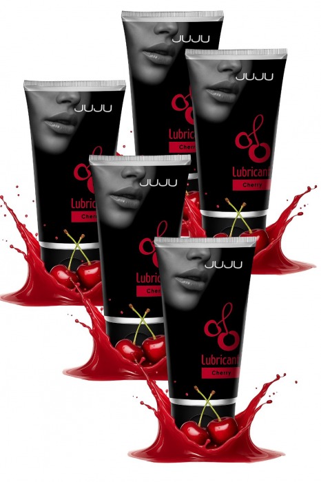 Набор из 5 съедобных лубрикантов JUJU со вкусом вишни - JuJu - купить с доставкой в Химках