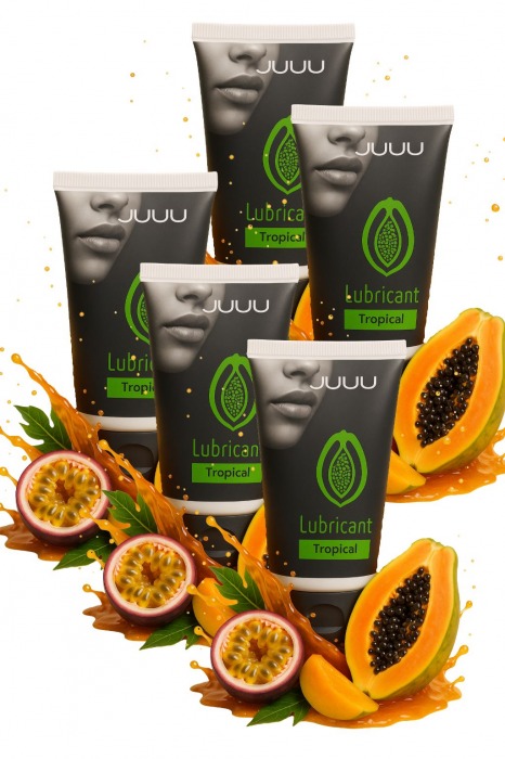 Набор из 5 съедобных лубрикантов JUJU со вкусом тропических фруктов - JuJu - купить с доставкой в Химках