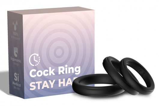 Набор из 3 черных эрекционных колец Stay Hard - Boys of Toys - в Химках купить с доставкой