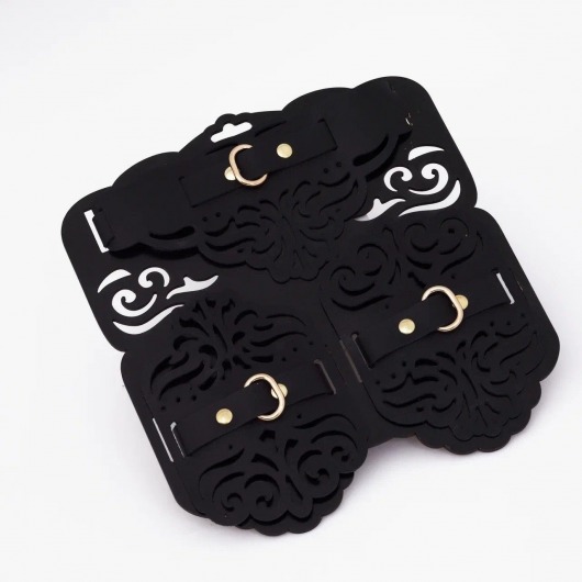 Фигурный набор для БДСМ-игр с узорами и золотистой фурнитурой - Crazy Handmade - купить с доставкой в Химках