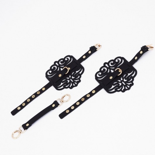 Черный фигурные оковы с золотистой фурнитурой - Crazy Handmade - купить с доставкой в Химках