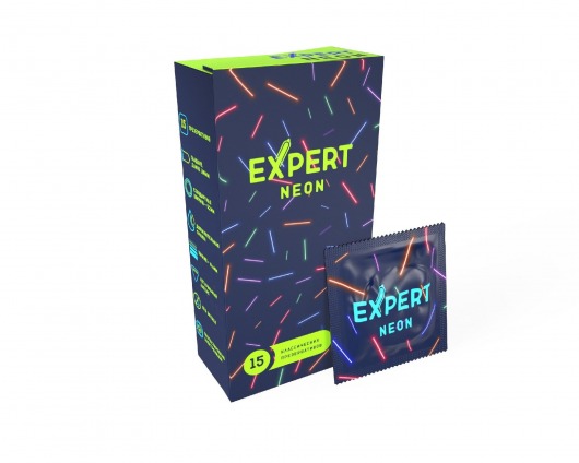 Светящиеся в темноте презервативы Expert Neon - 15 шт. - Expert - купить с доставкой в Химках
