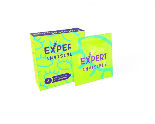 Ультратонкие презервативы Expert Invisible - 3 шт. - Expert - купить с доставкой в Химках