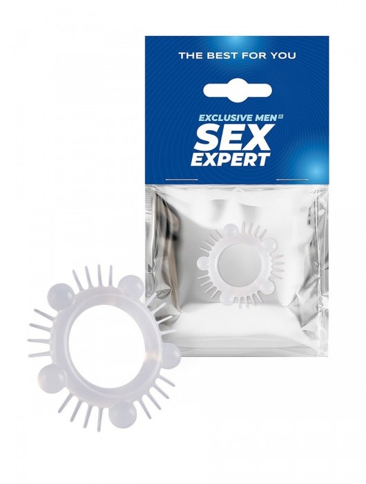 Эластичное эрекционное кольцо с шишечками и шипами - Sex Expert - в Химках купить с доставкой