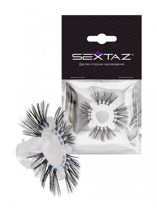 Эластичное эрекционное кольцо с черными «ресничками» - Sextaz - в Химках купить с доставкой