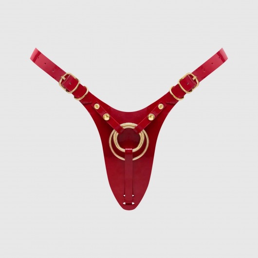 Красный пояс для фиксации насадок Strap-On-Me Leatherette Harness Fabulous - Strap-on-me - купить с доставкой в Химках