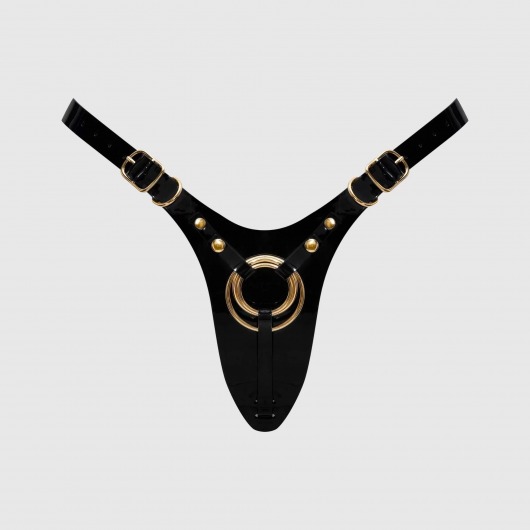 Черный пояс для фиксации насадок Strap-On-Me Leatherette Harness Fabulous - Strap-on-me - купить с доставкой в Химках