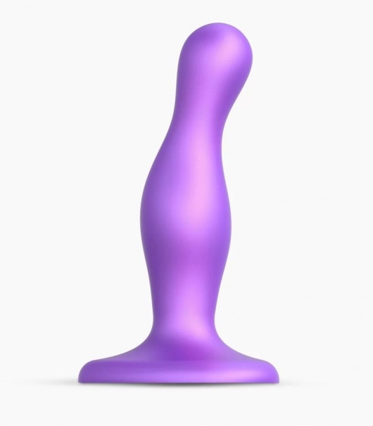 Фиолетовая насадка Strap-On-Me Dildo Plug Curvy size S - Strap-on-me - купить с доставкой в Химках