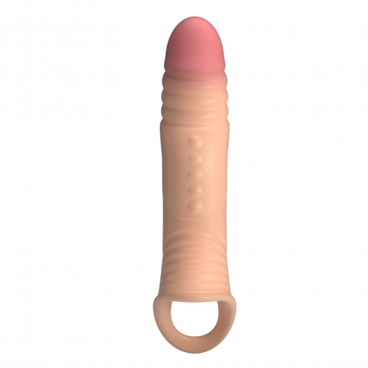 Телесная удлиняющая насадка на пенис с вибрацией - Baile - в Химках купить с доставкой