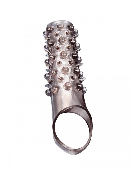 Дымчатая насадка на пенис с шипами и выпуклостями - 12 см. - Sex Expert - в Химках купить с доставкой