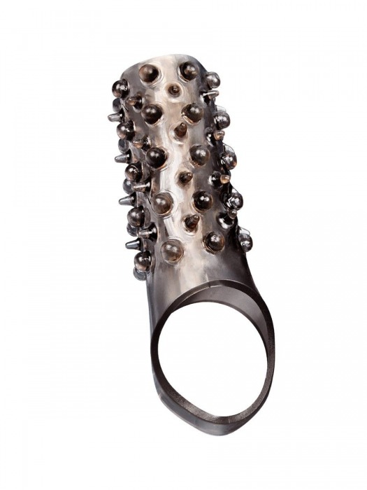 Дымчатая насадка на пенис с шипами и выпуклостями - 12,5 см. - Sex Expert - в Химках купить с доставкой