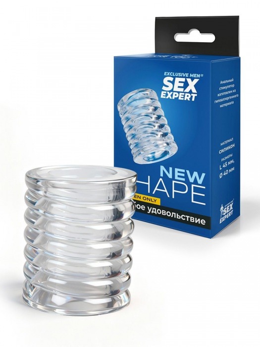 Прозрачная сквозная насадка на пенис с ребрышками - Sex Expert - в Химках купить с доставкой