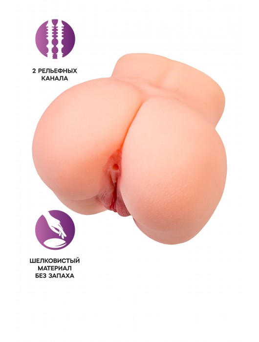 Реалистичный мастурбатор в форме попки с двумя любовными входами - No Name - в Химках купить с доставкой