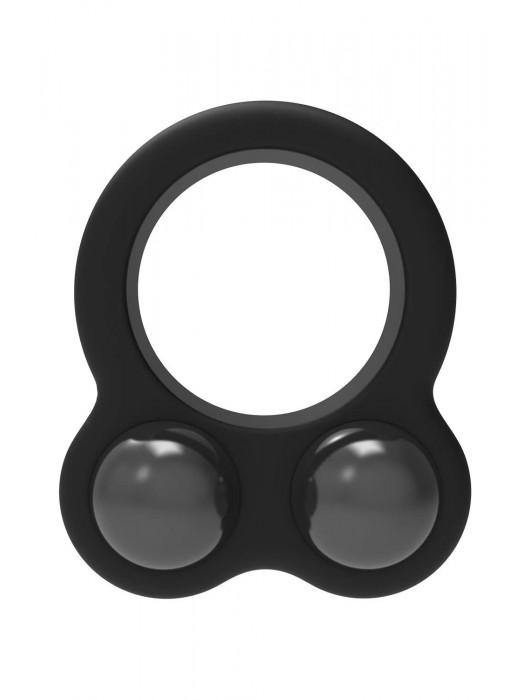 Черное эрекционное кольцо с утяжелителями Cockring Dual Weight - Dream Toys - в Химках купить с доставкой