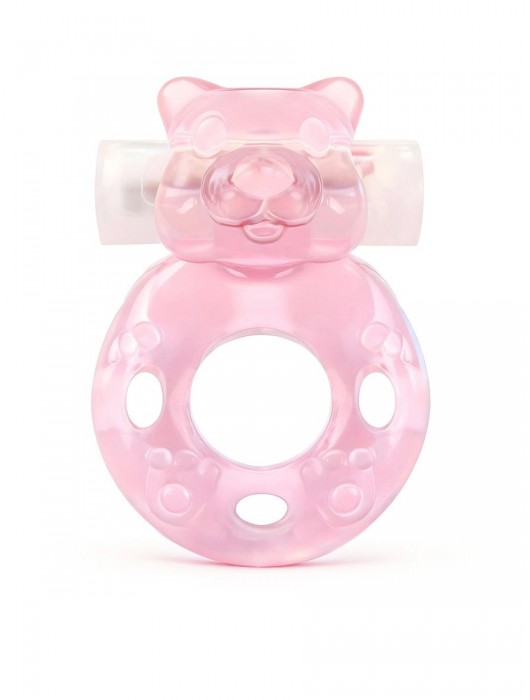 Розовое эрекционное виброкольцо в форме мишки - 1137 - в Химках купить с доставкой