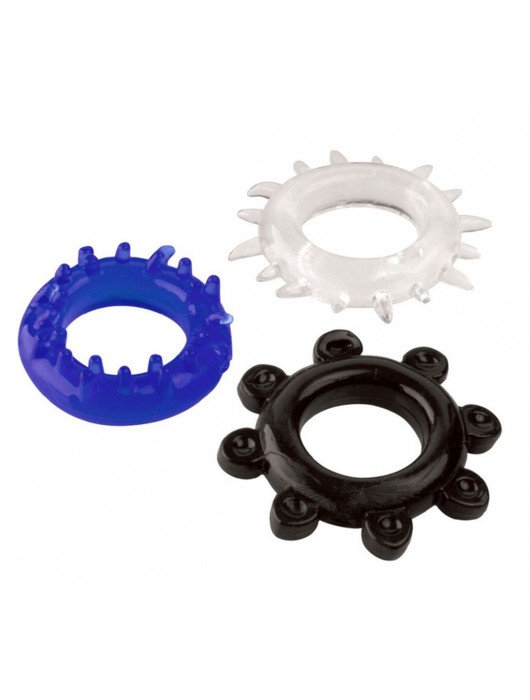 Набор из 3 эрекционных колец разного цвета и рельефа - Boys of Toys - в Химках купить с доставкой