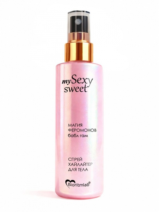 Спрей хайлайтер для тела Sexy Sweet с ароматом бабл-гам, шиммером и феромонами - 200 мл. -  - Магазин феромонов в Химках