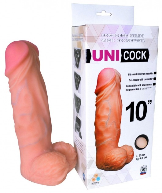 Фаллическая насадка Харнесс UNICOCK 10  - 25 см. - LOVETOY (А-Полимер) - купить с доставкой в Химках